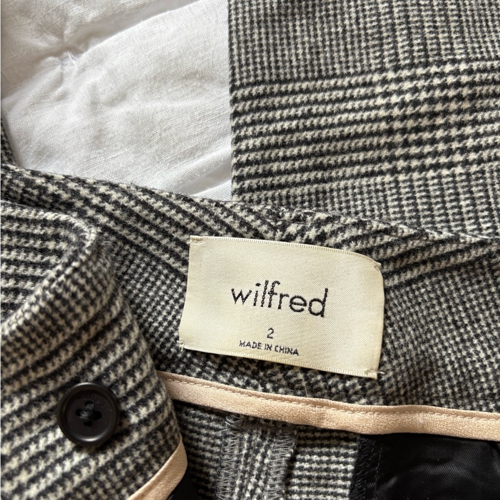 Aritzia Gray Plaid Wool Pants - Picture 5 of 6